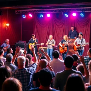 A vibrant community music event in San Diego with performers and audience.