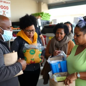 Local food bank serving the community in San Diego, highlighting food assistance challenges.