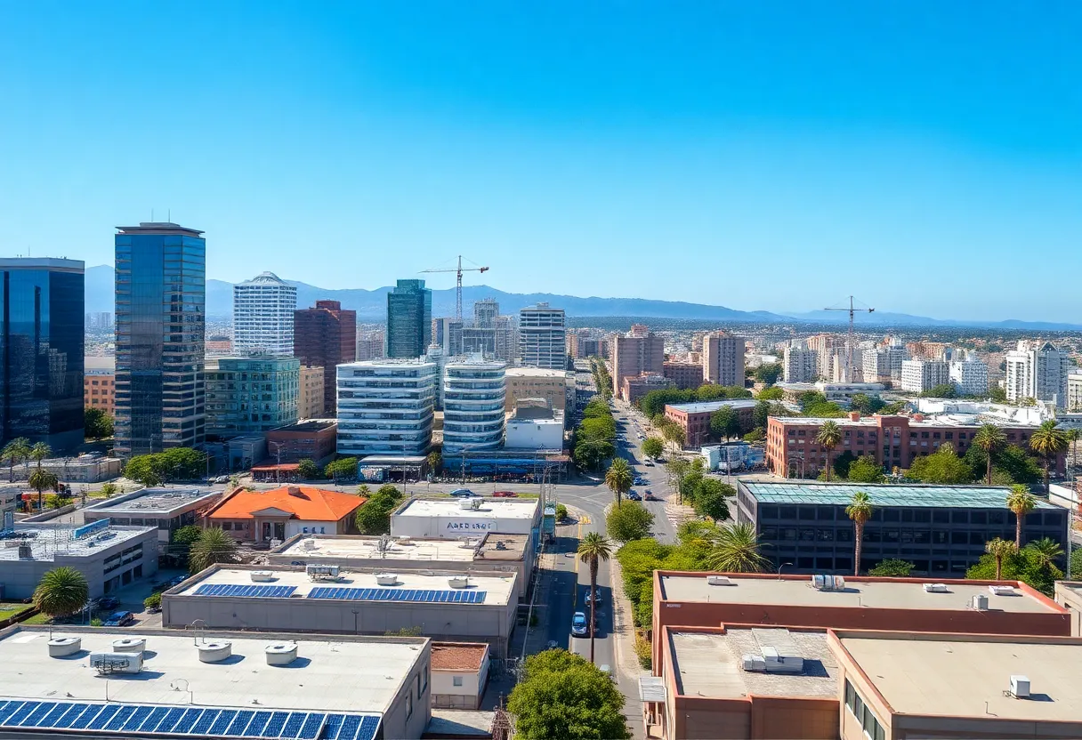 California cityscape highlighting environmental initiatives