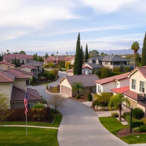 Houses in a California neighborhood affected by insurance market changes