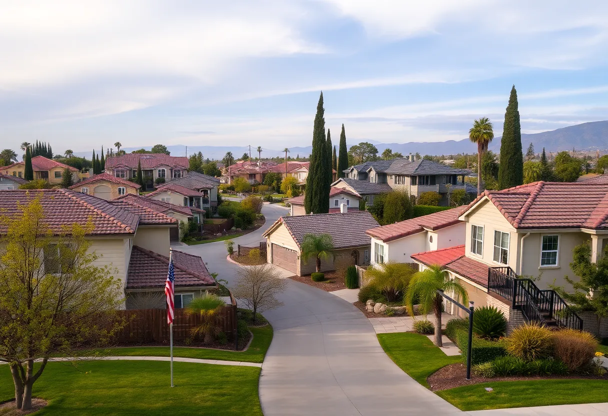Houses in a California neighborhood affected by insurance market changes