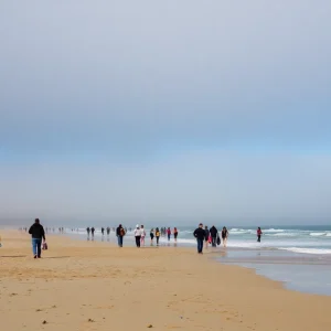Coastal view of San Diego with a marine layer and cooler temperature setting