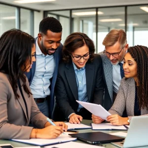 Diverse accountants discussing new CPA licensing changes in California