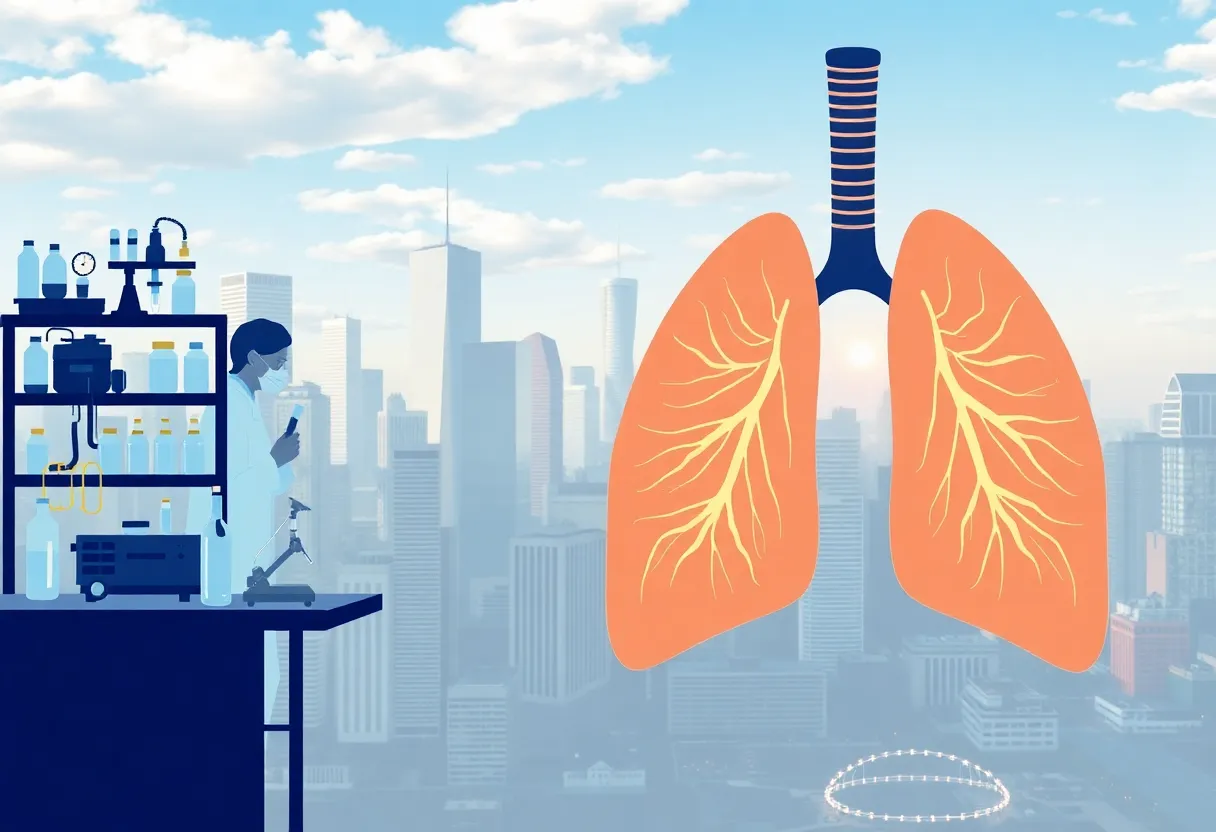 Researchers in a lab working on cystic fibrosis treatment