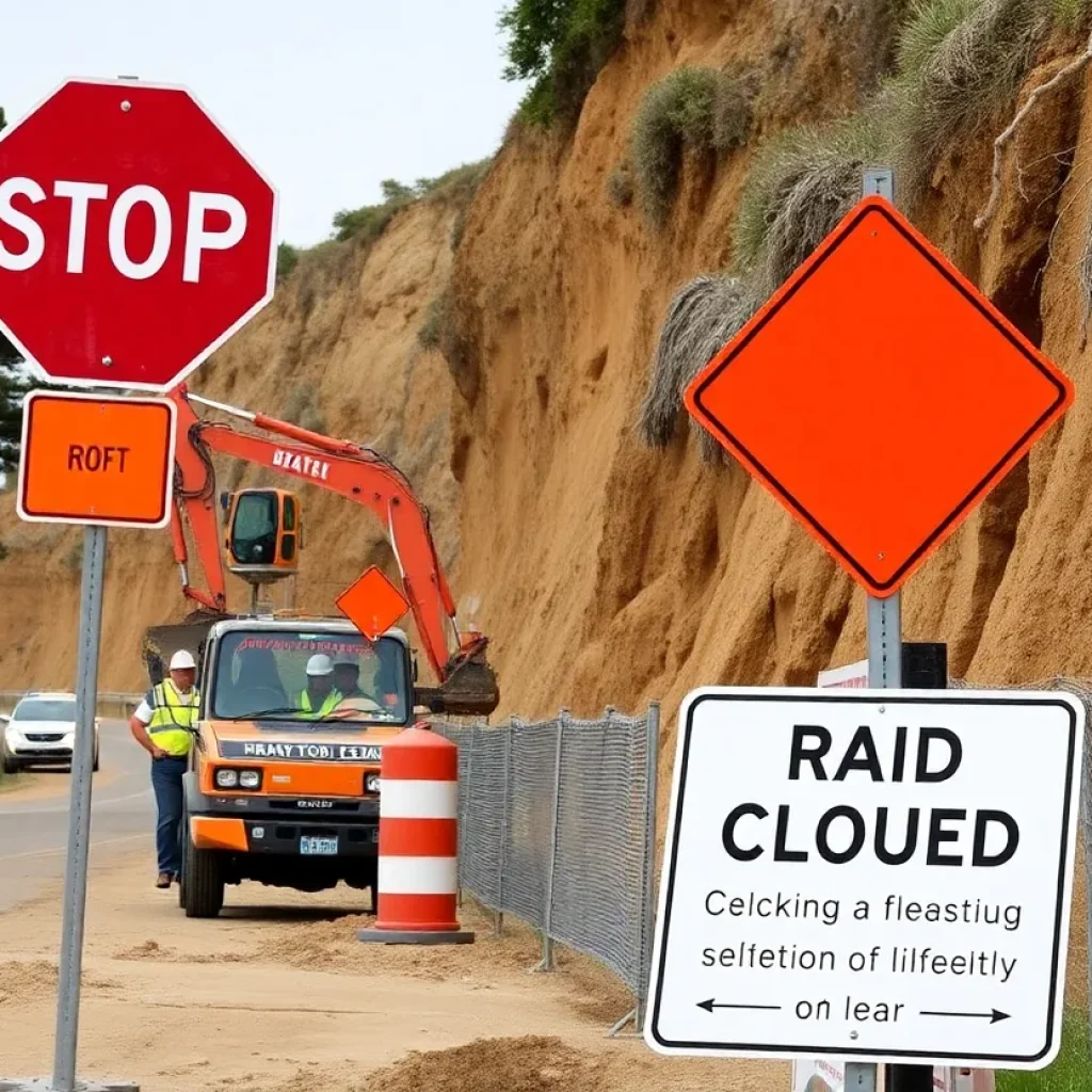 Construction work on Del Mar Bluffs Stabilization Project