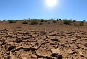 Dry landscape in San Diego due to drought conditions
