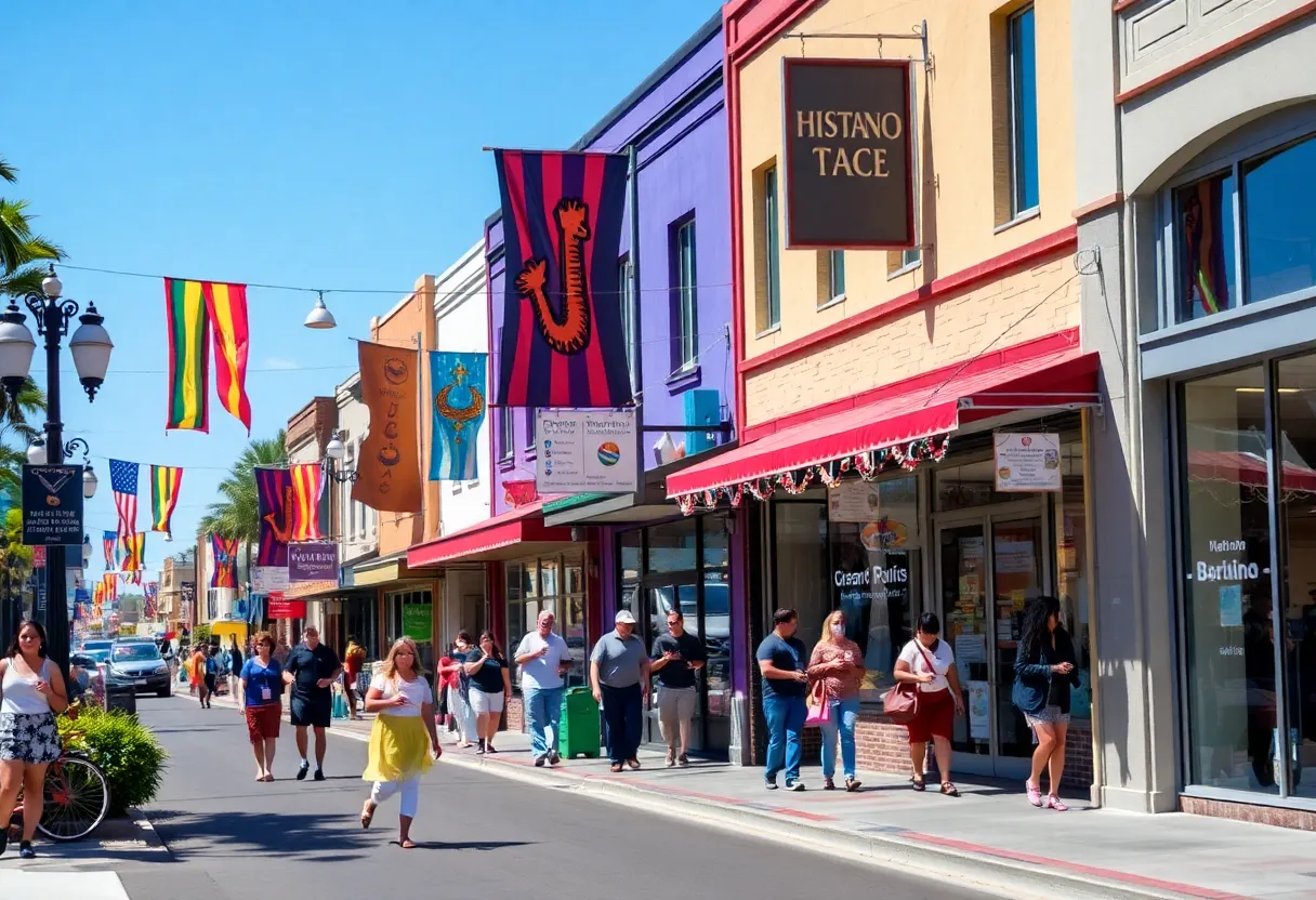 Vibrant street scene celebrating Hispanic Heritage Month in Chula Vista
