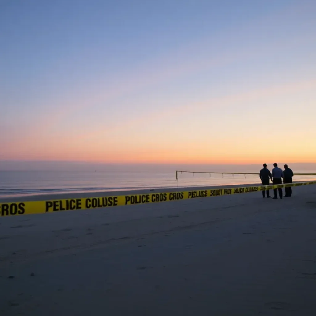 Police investigating a crime scene at Imperial Beach