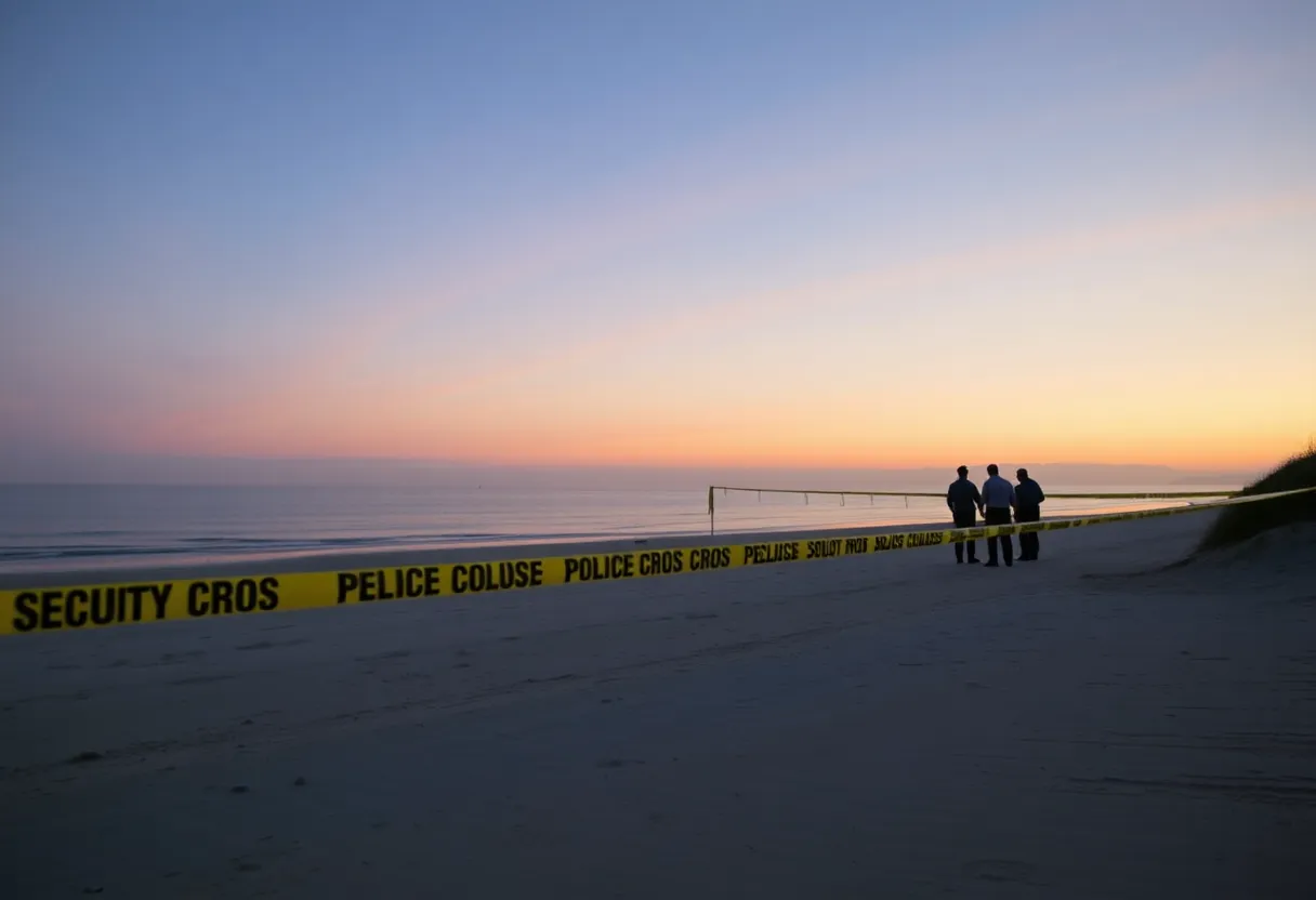 Police investigating a crime scene at Imperial Beach