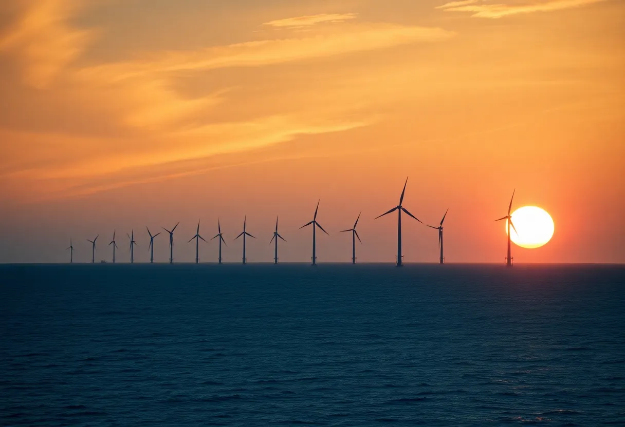 Offshore wind turbines near Humboldt Bay, California