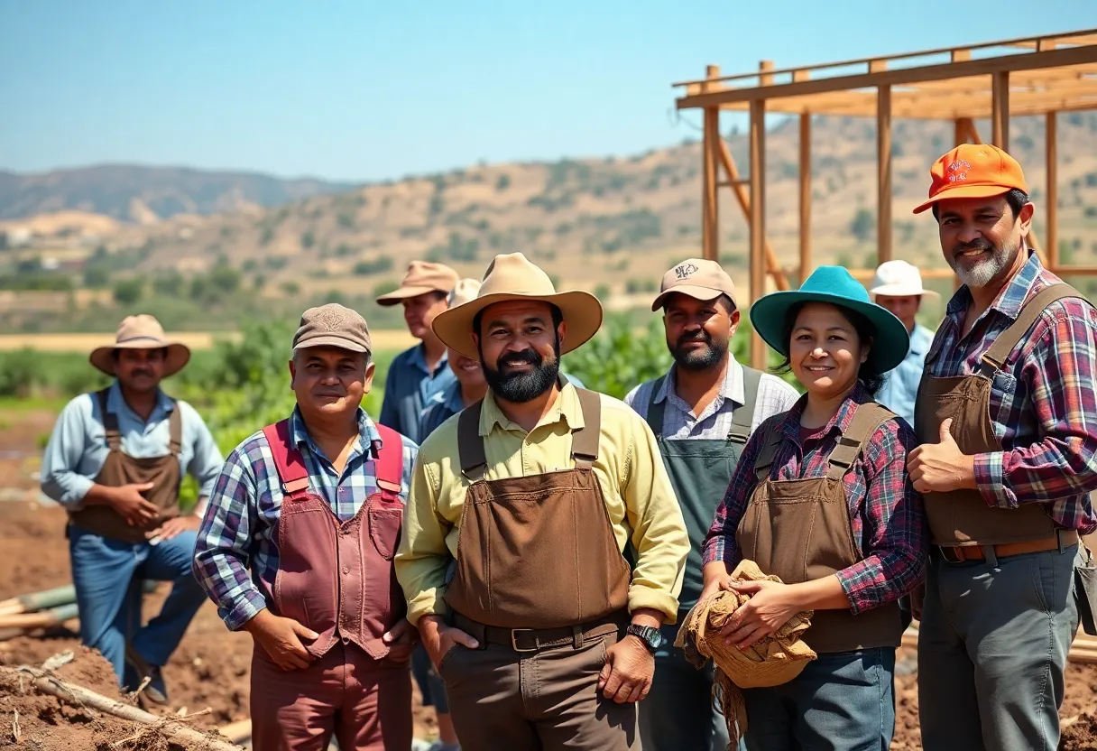 Diverse immigrant workers in agriculture and construction in California
