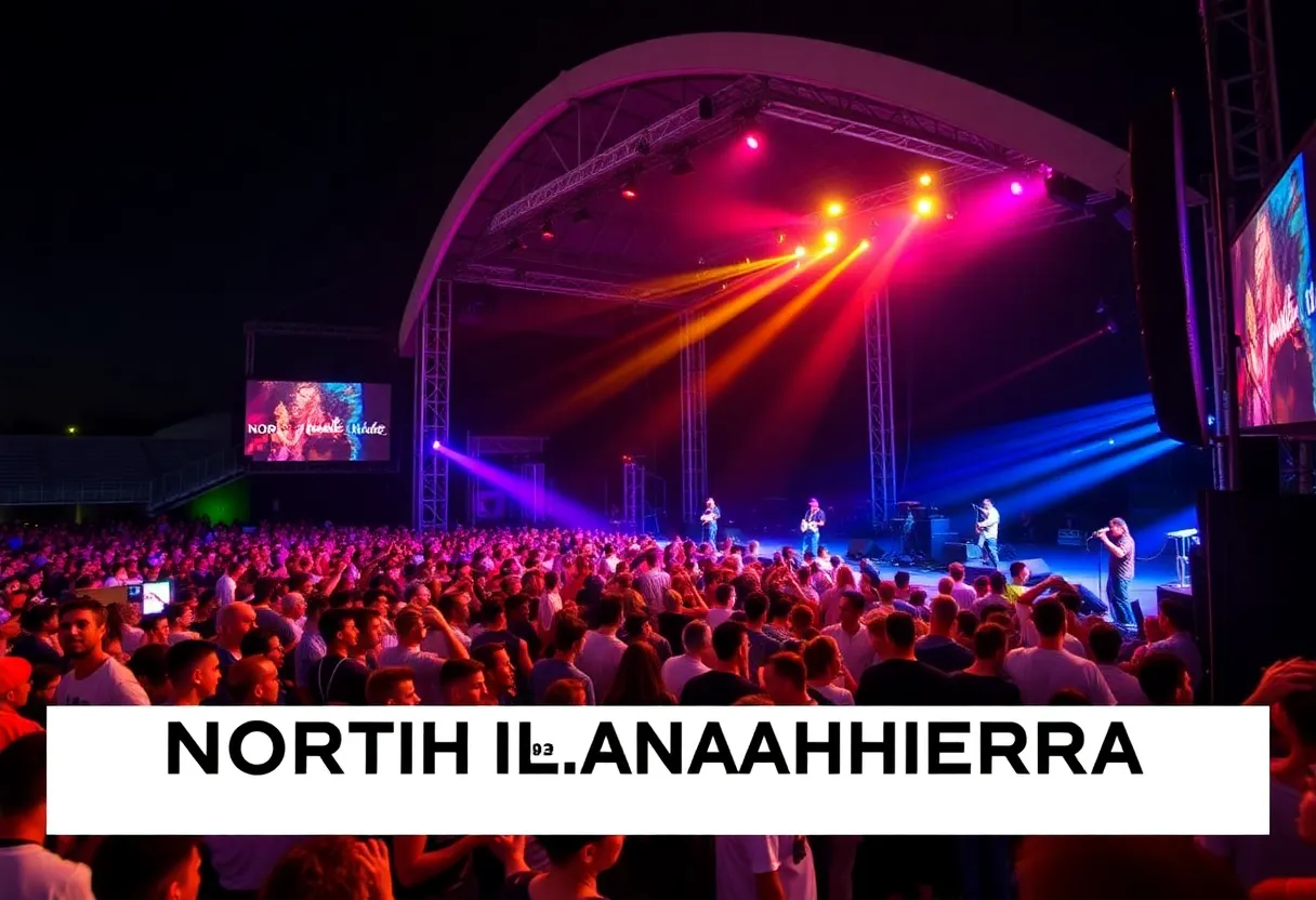 Outdoor concert at North Island Amphitheatre with a lively crowd