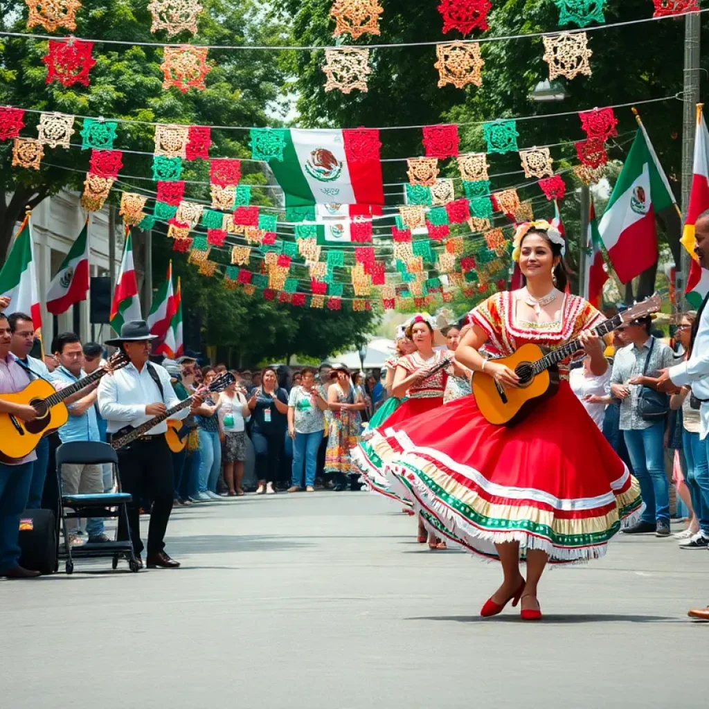 Crowd enjoying a Mexican Independence Day festival in San Diego