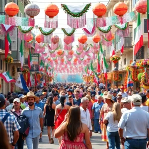 Crowds enjoying the vibrant Mexico Independence Day festivities in San Diego