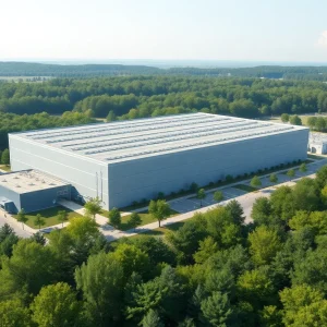 Conceptual image of Natron Energy's gigafactory in North Carolina