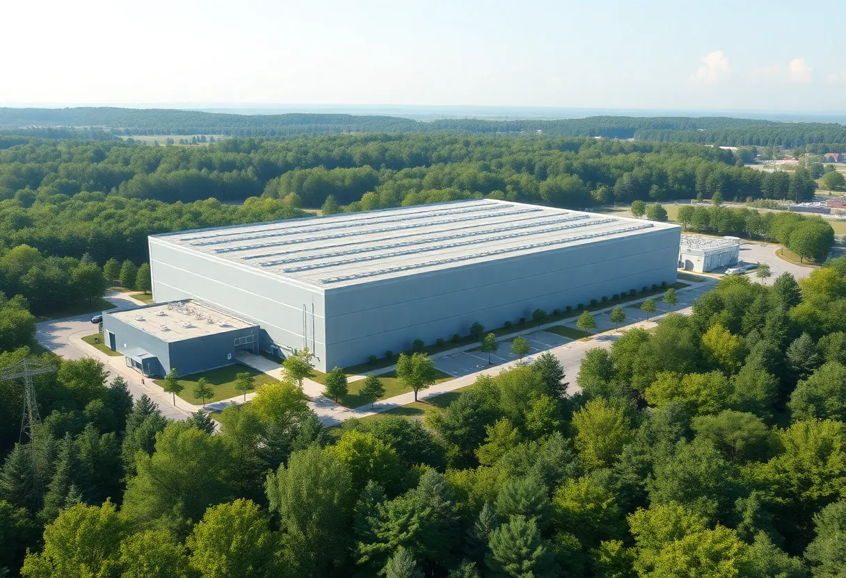 Conceptual image of Natron Energy's gigafactory in North Carolina