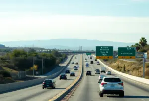 Northbound Interstate 5 in San Diego after construction reopening
