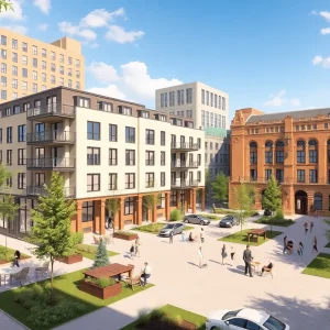 Conceptual image of affordable housing development in San Diego
