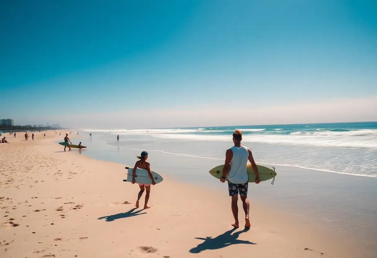 Less crowded San Diego beach during local summer