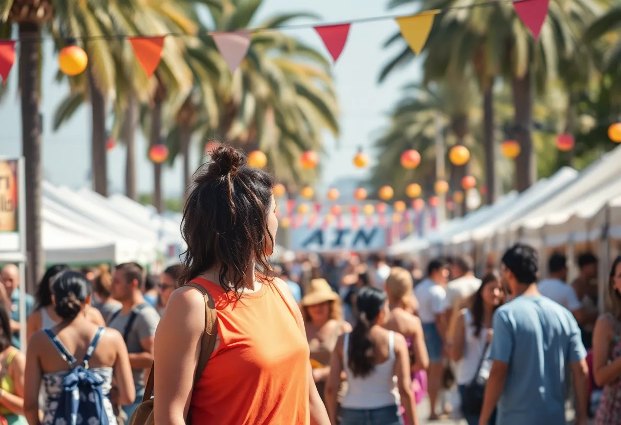 Vibrant community festival in San Diego with people enjoying local culture.
