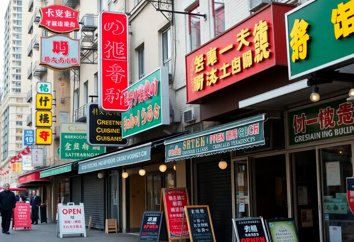Diverse restaurants in San Diego with closed signs and open establishments