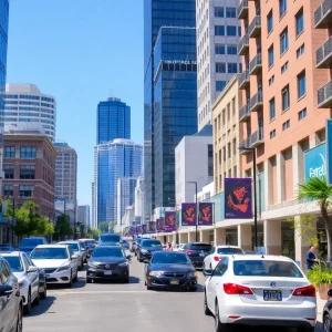 Valet parking area in downtown San Diego