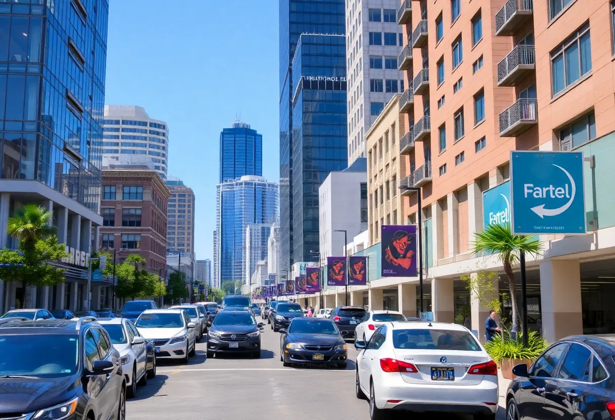 Valet parking area in downtown San Diego