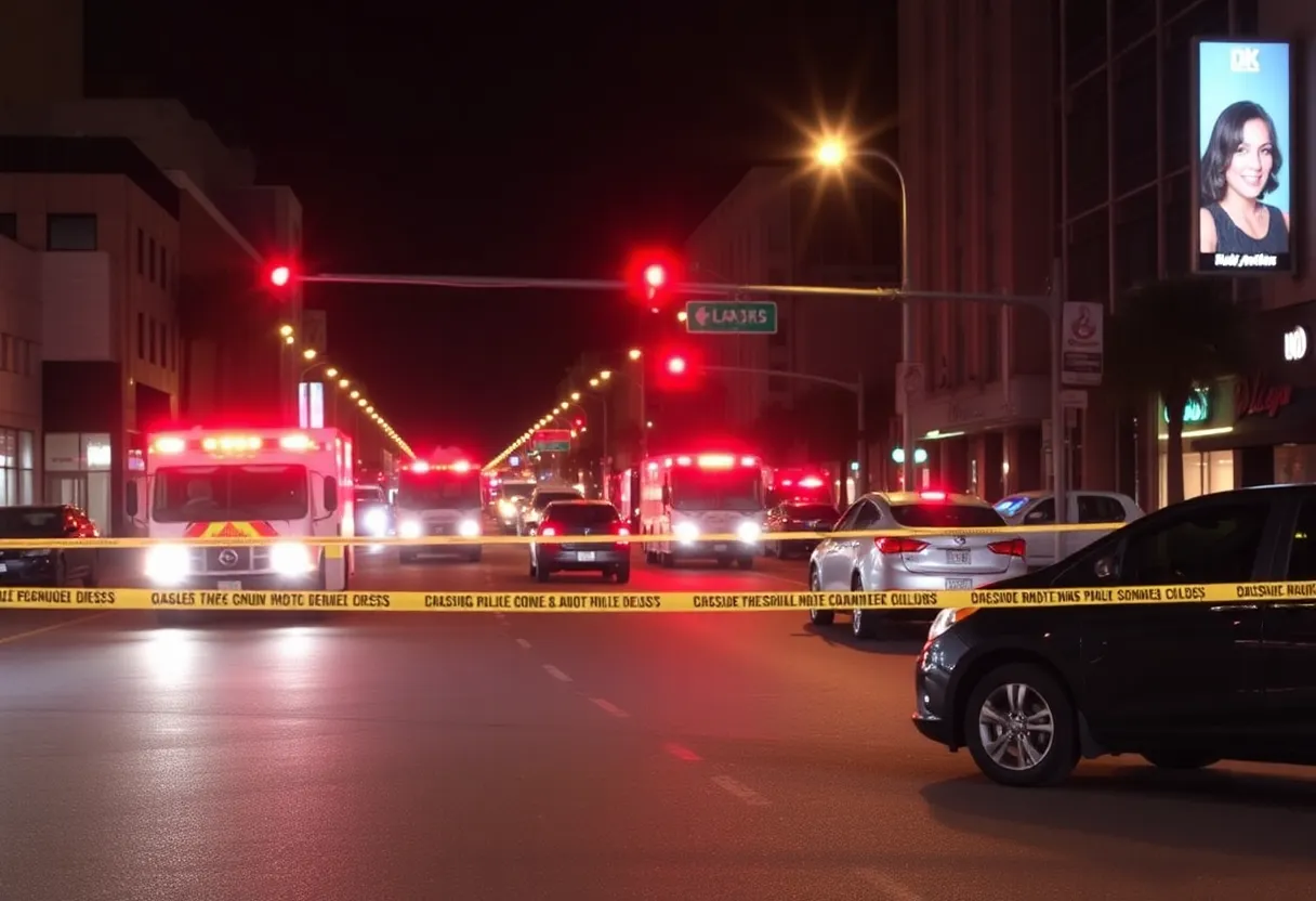 Scene of a hit-and-run incident in San Diego with emergency response vehicles