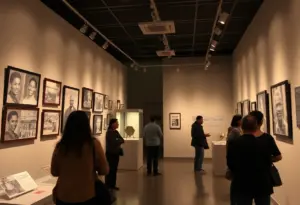 Visitors exploring the San Diego's Lost Neighborhoods exhibition