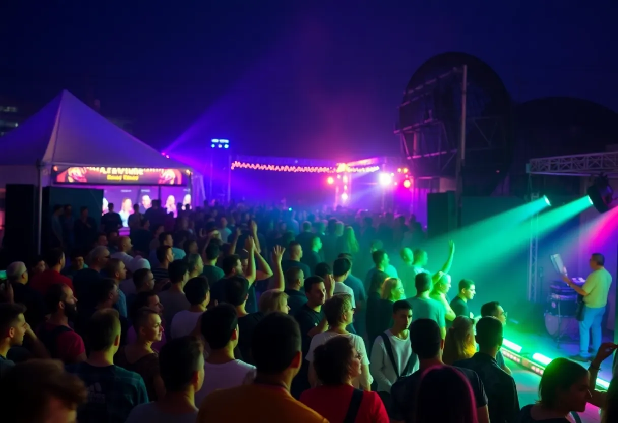 Crowd enjoying live music at an outdoor event in San Diego.