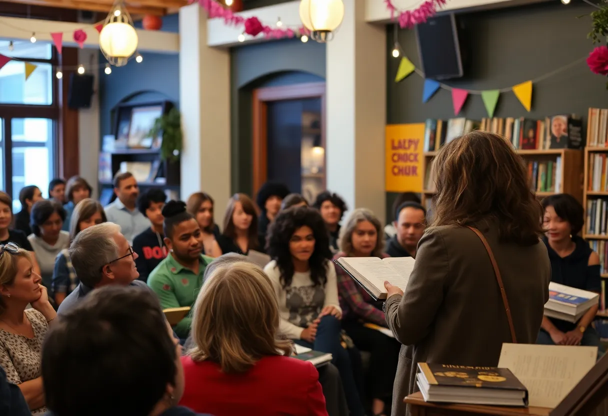 Audience enjoying a poetry reading in San Diego