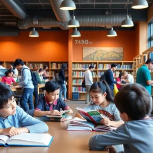Community members engaging in activities at a San Diego Public Library