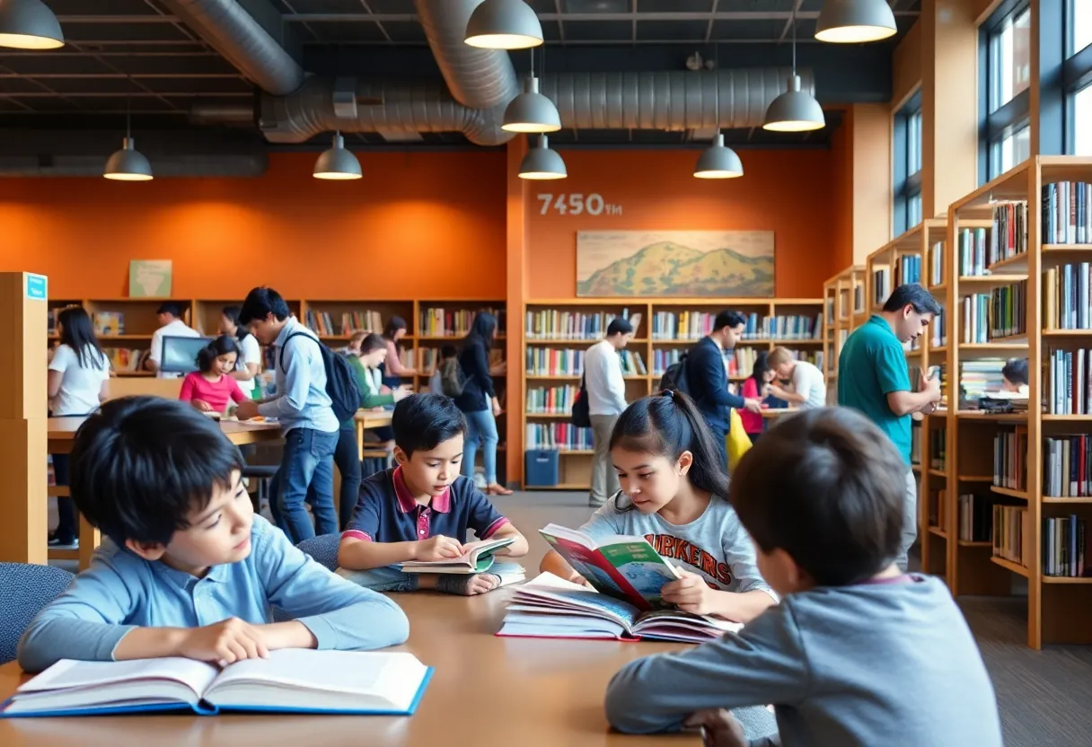 Community members engaging in activities at a San Diego Public Library