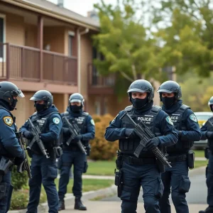 SWAT team responding to a standoff situation in San Diego