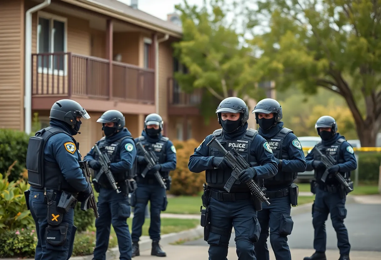 SWAT team responding to a standoff situation in San Diego