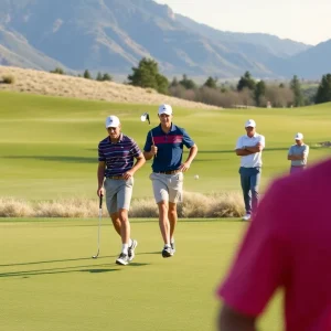 Collegiate golfers from San Diego State competing at the Wohali tournament in Utah.