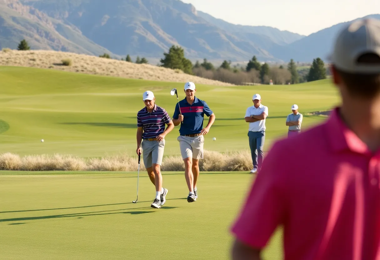 Collegiate golfers from San Diego State competing at the Wohali tournament in Utah.