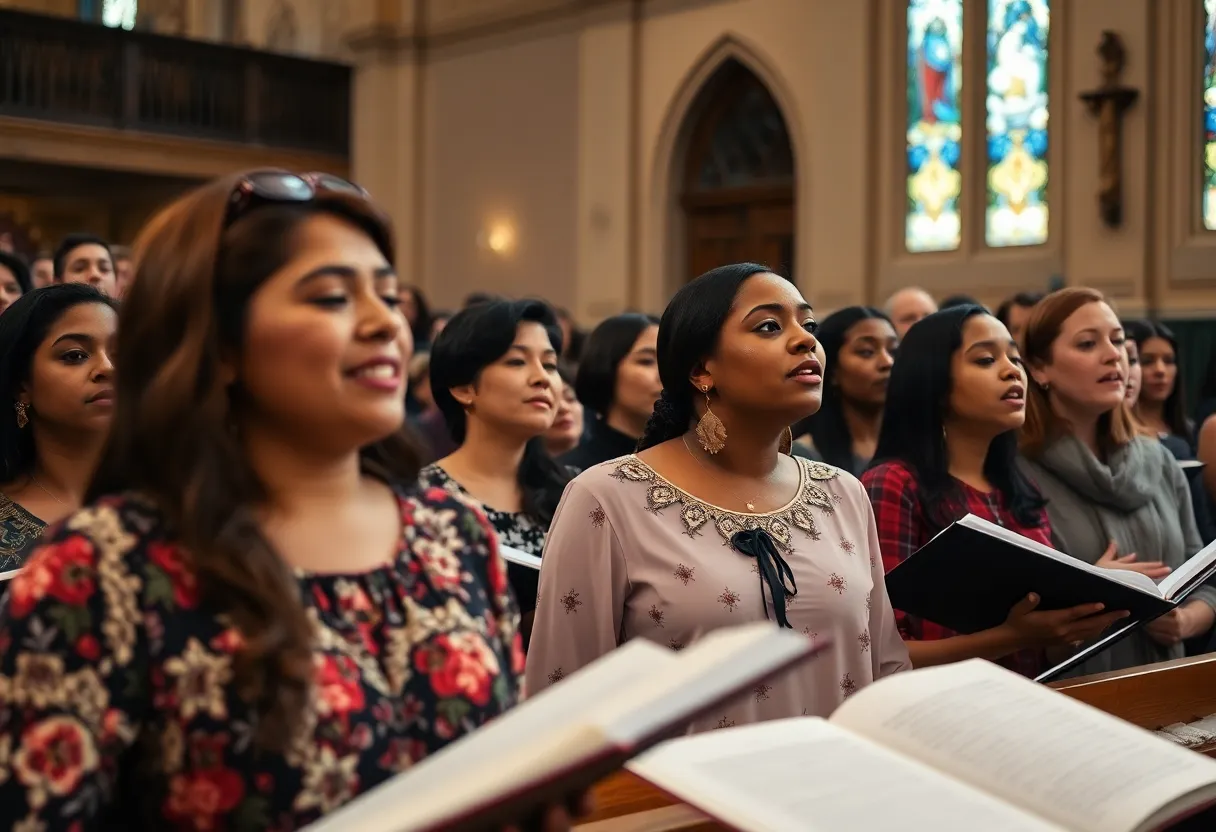 Sorelle San Diego women's choir performing at the concert