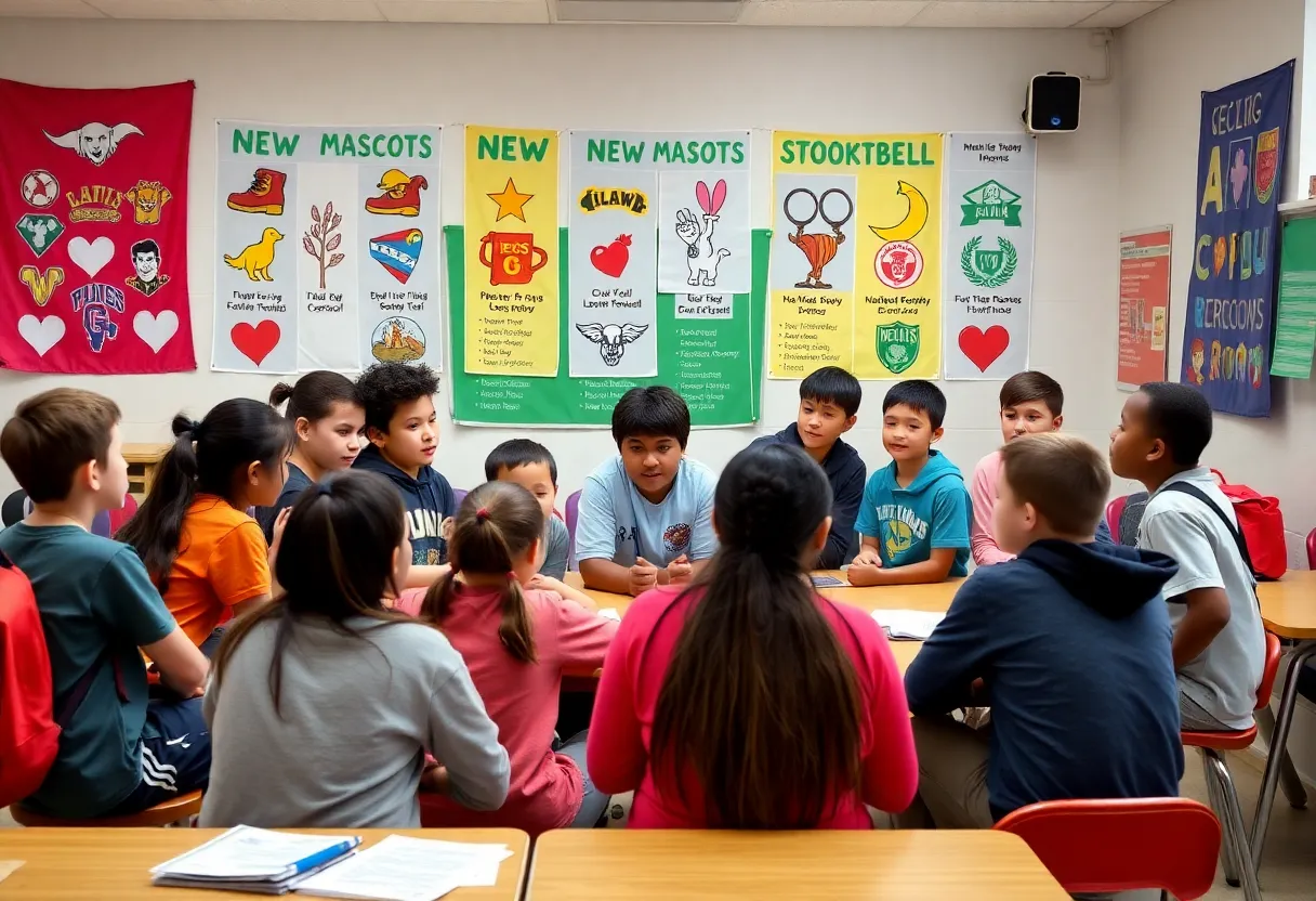 Students brainstorming new mascot identities for school inclusivity