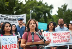 Public supporters at a press conference advocating for Afghan interpreters