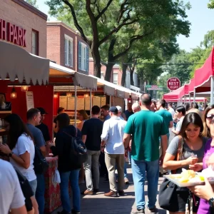 Crowd enjoying food at the Taste of South Park festival