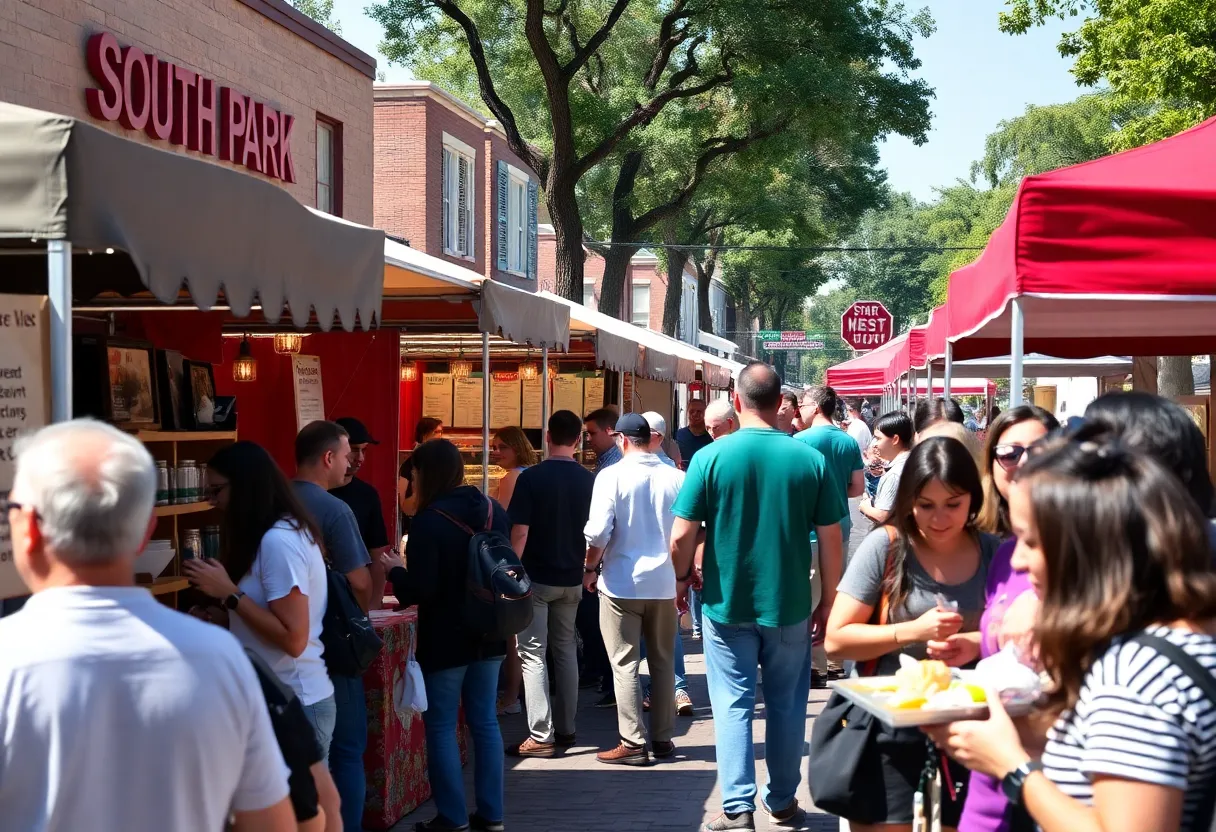 Crowd enjoying food at the Taste of South Park festival