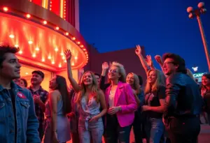 Fans celebrating at the Taylor Swift album release party