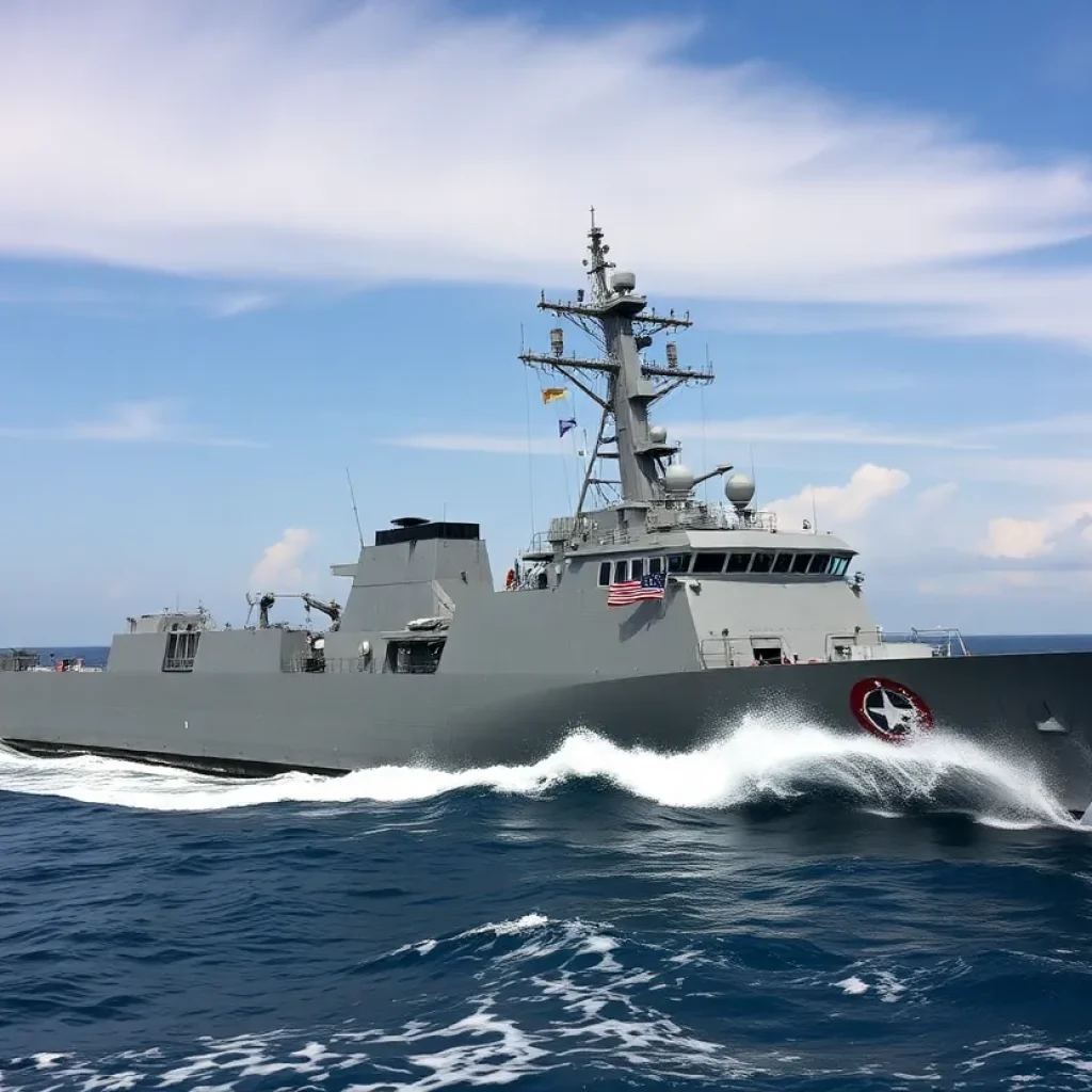 USS Santa Barbara in maritime operation