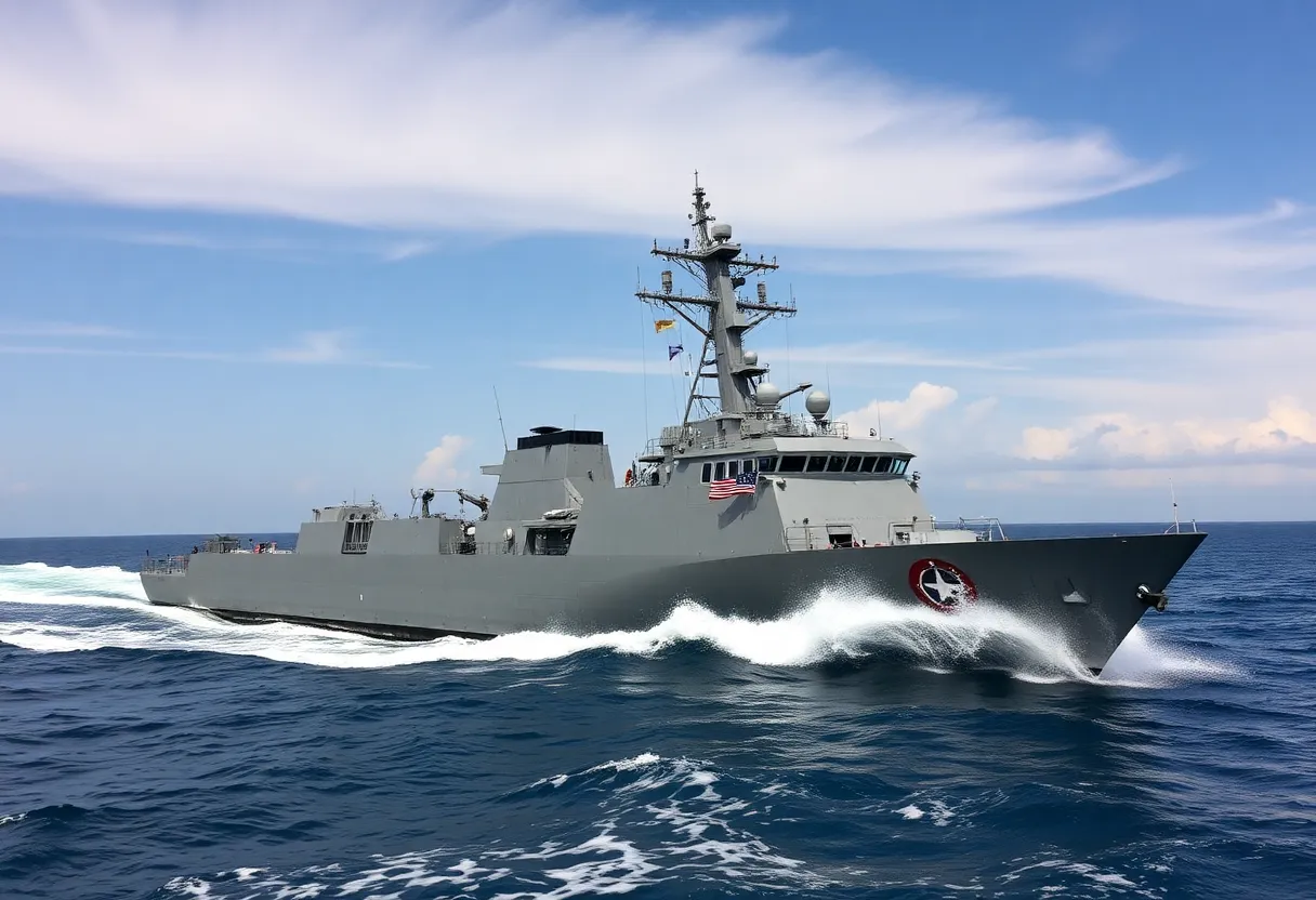 USS Santa Barbara in maritime operation