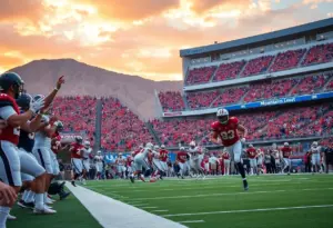 San Diego State Aztecs celebrating during the game against Nevada Wolf Pack