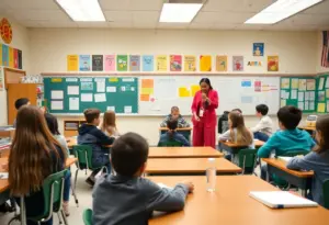 Students participating in a block schedule class setting