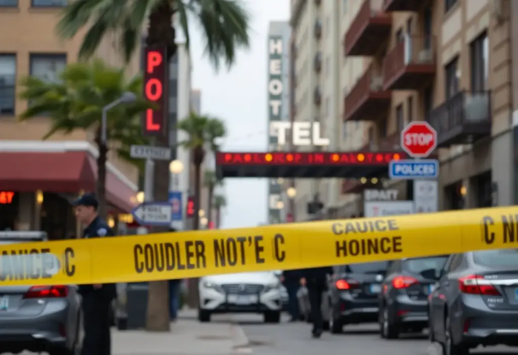 Police at the La Cresta Hotel in City Heights, San Diego