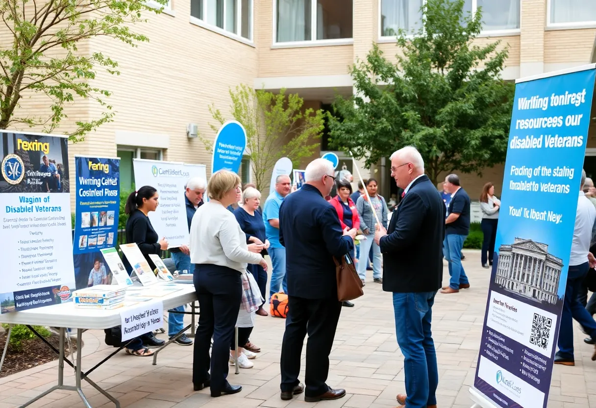 Community event for disabled veterans providing various support services.