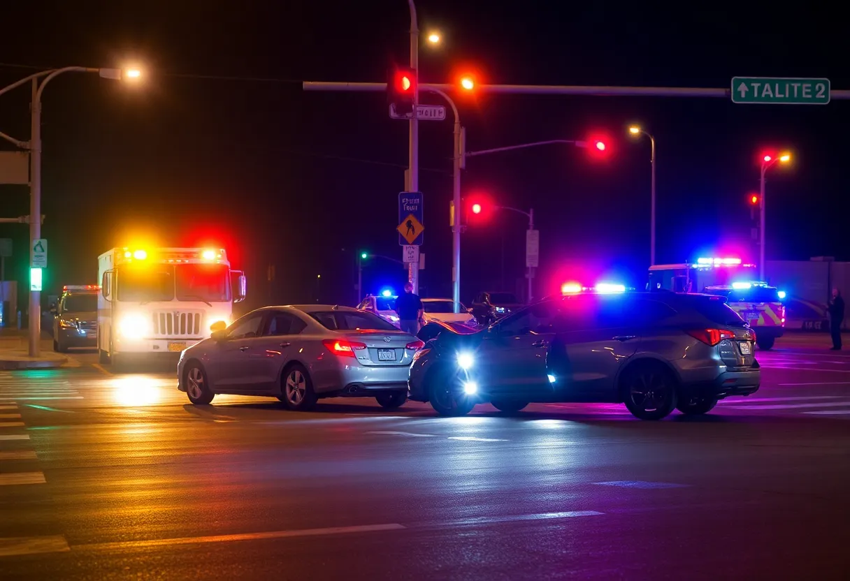 Scene of a car crash in El Cerrito, San Diego